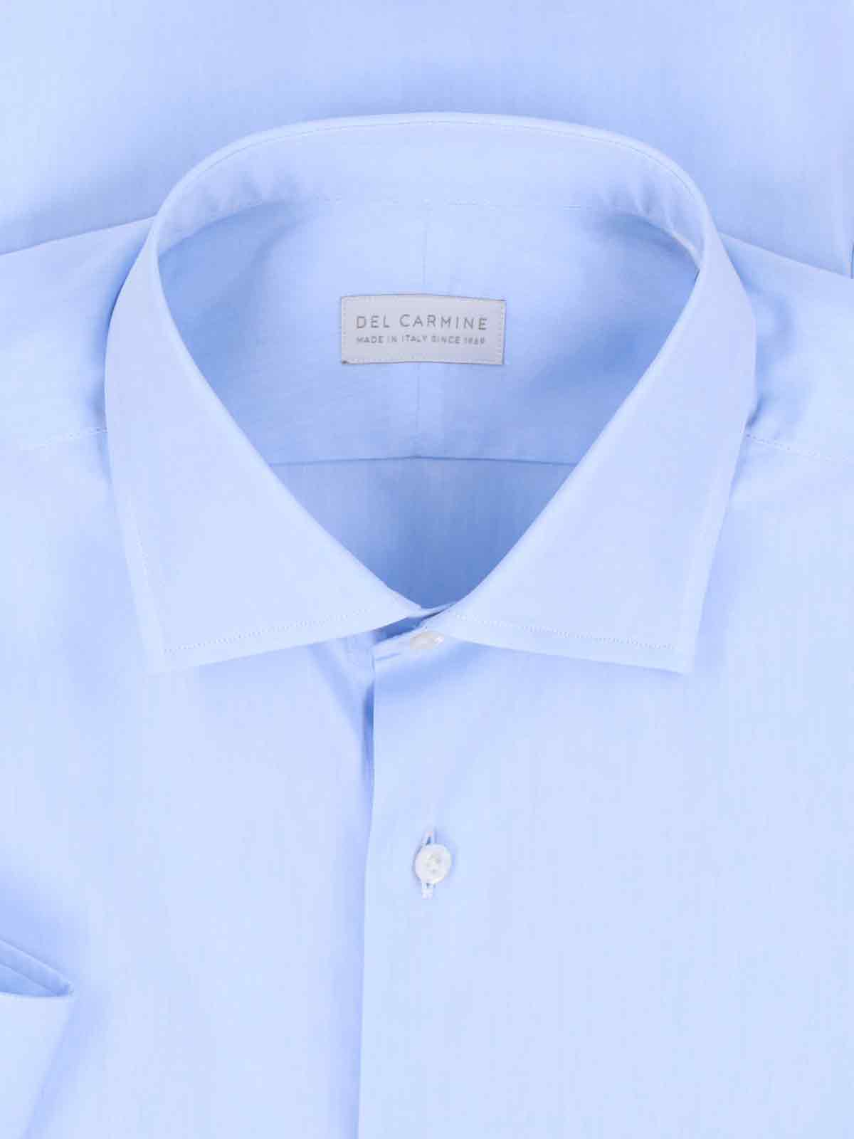 Laboratorio Del Carmine Spread Collar Cotton Shirt — Blue, view 3
