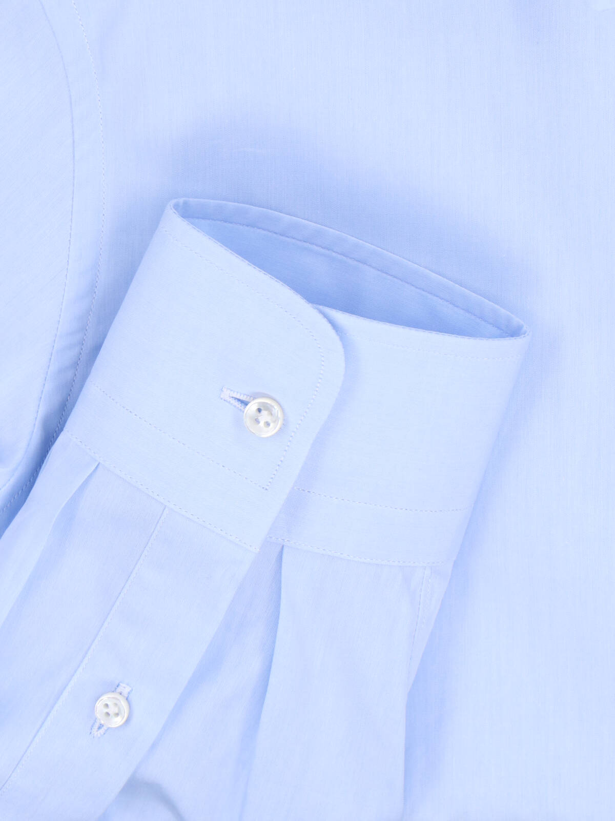 Laboratorio Del Carmine Spread Collar Cotton Shirt — Blue, view 4