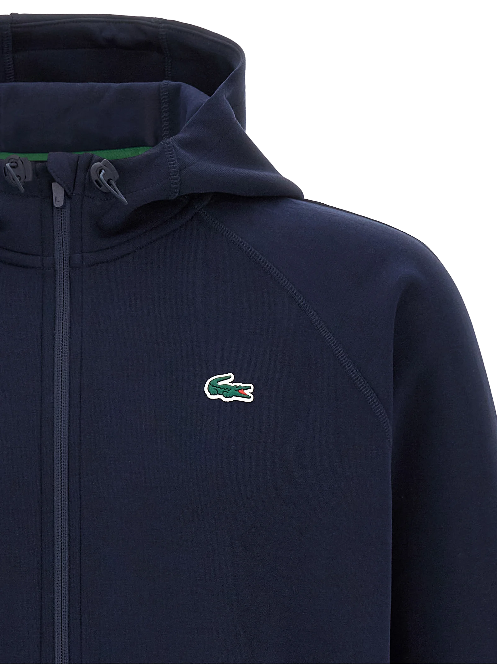 Lacoste Zip-Through Polyester Hoodie — Blue, view 3