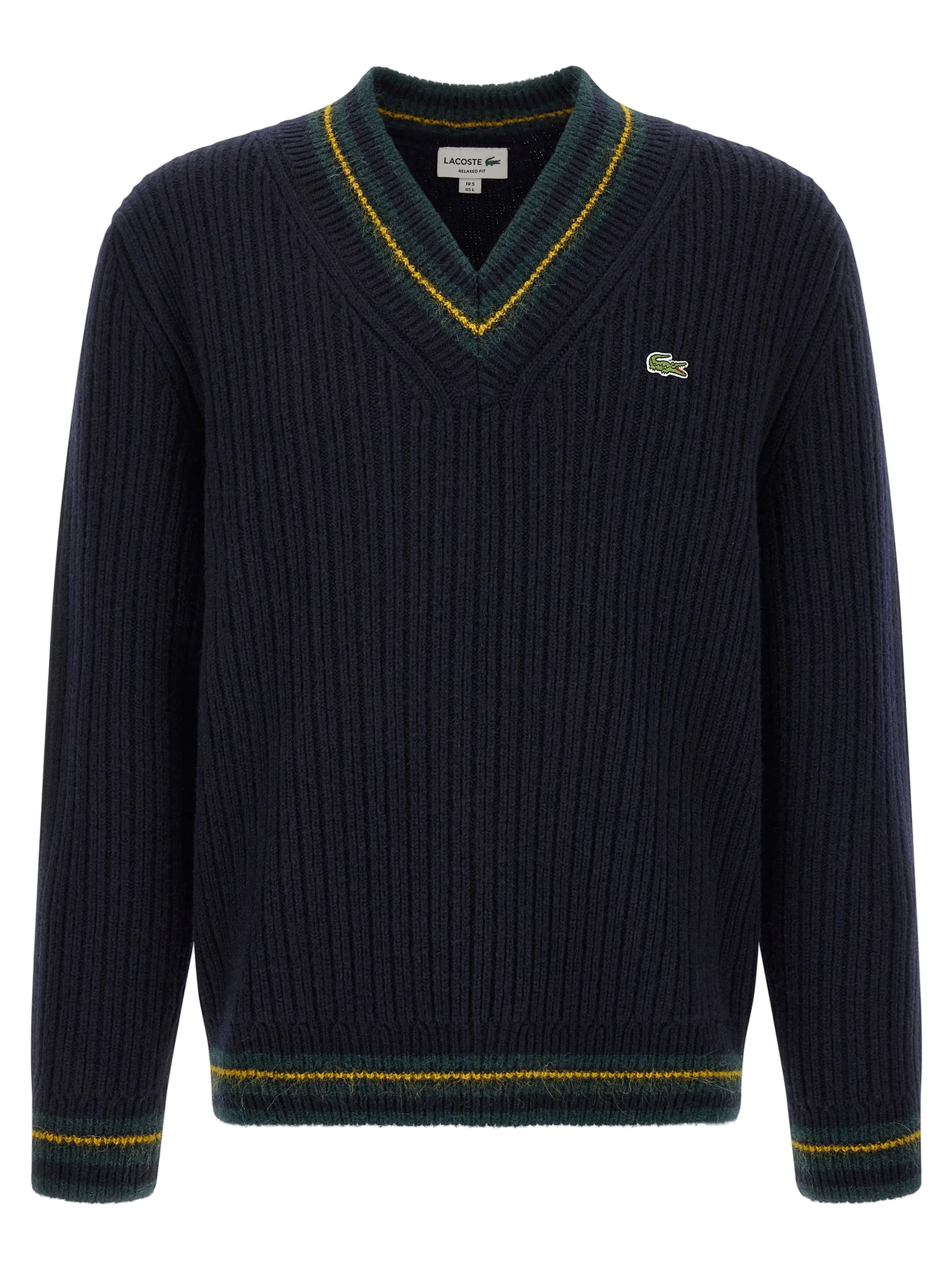 Lacoste Wool-Blend V-Neck Sweater — Blue by Lacoste