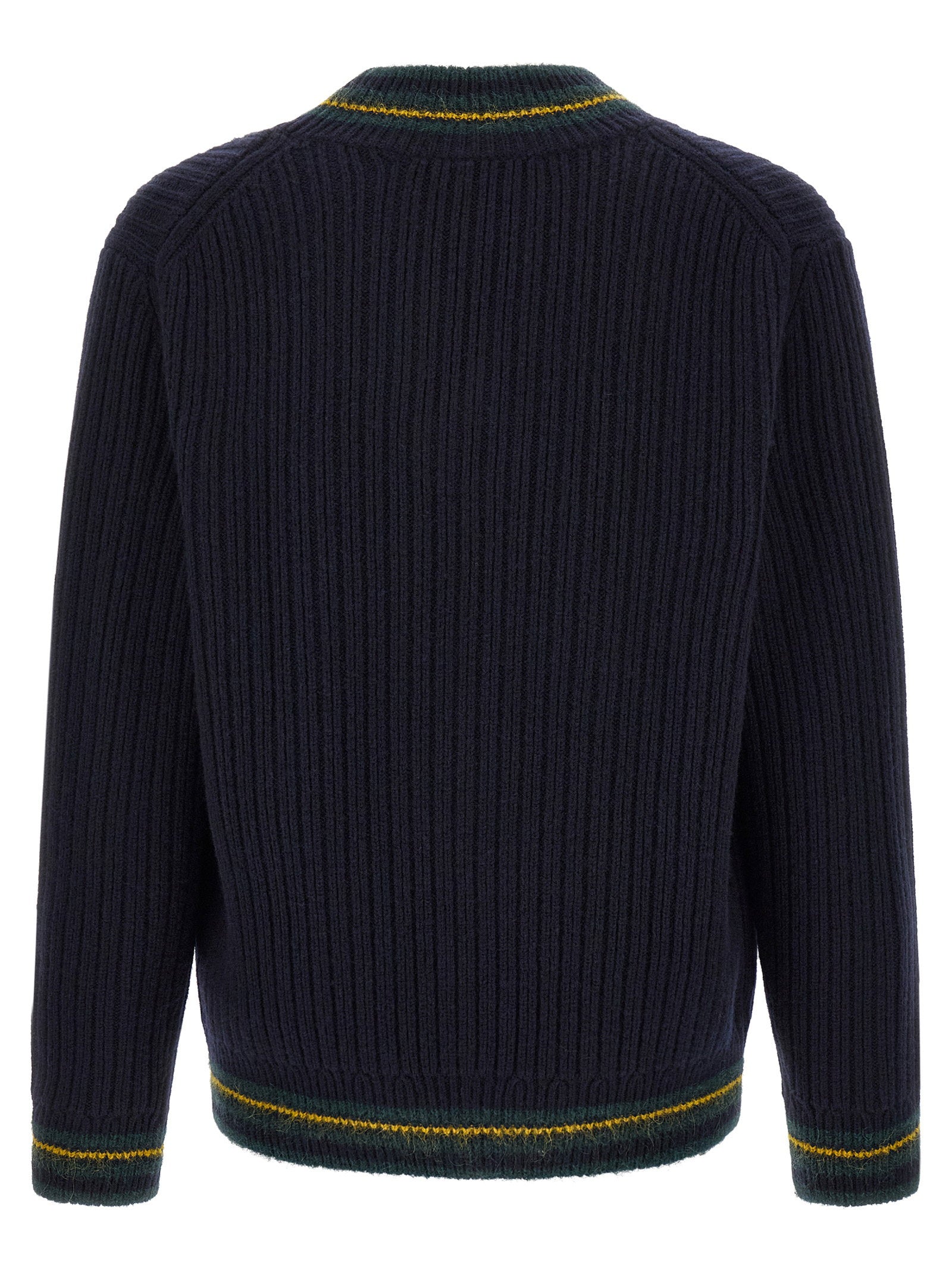 Lacoste Ribbed Wool-Alpaca Blend Sweater — Navy, view 2