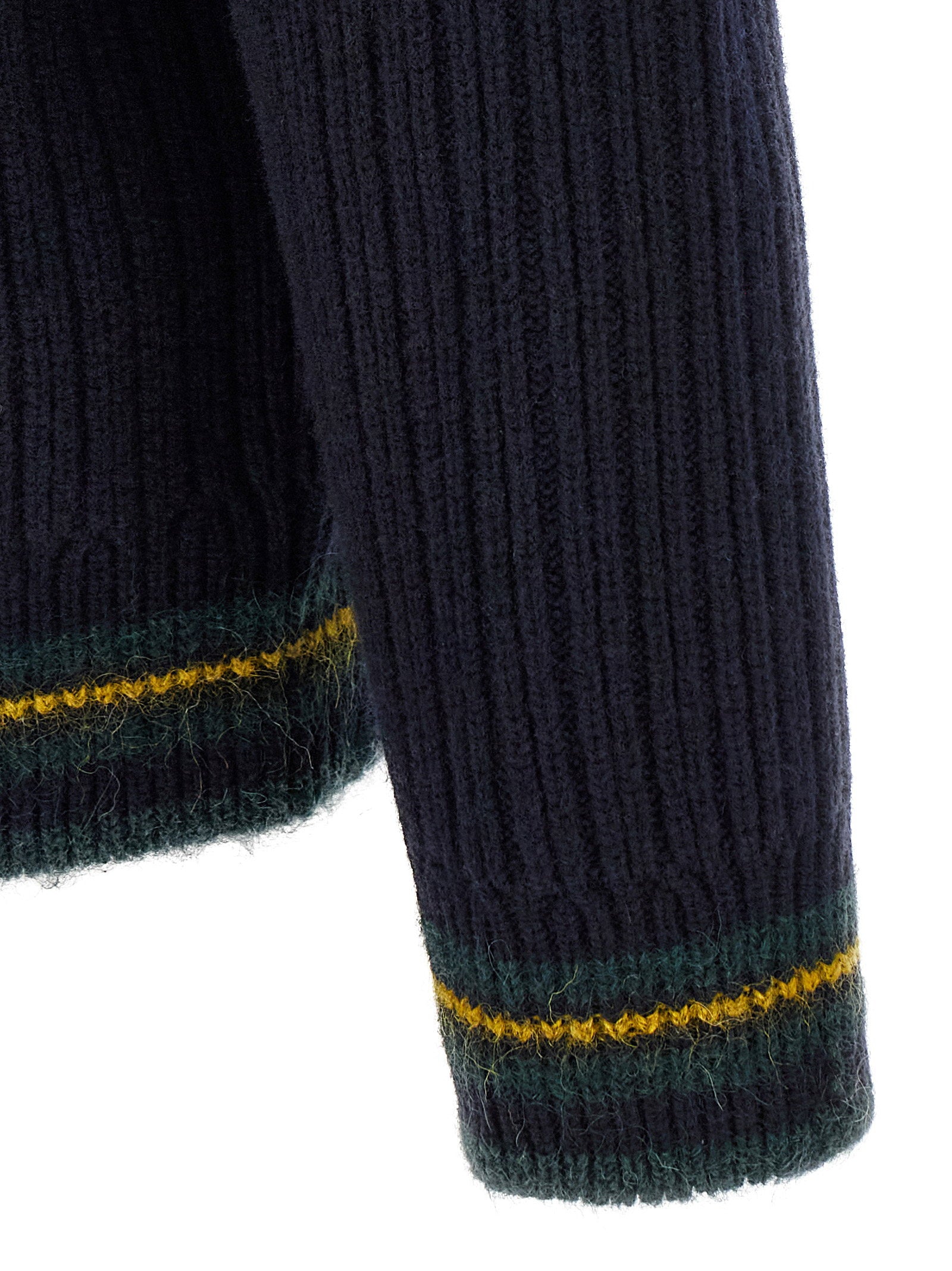 Lacoste Ribbed Wool-Alpaca Blend Sweater — Navy, view 4