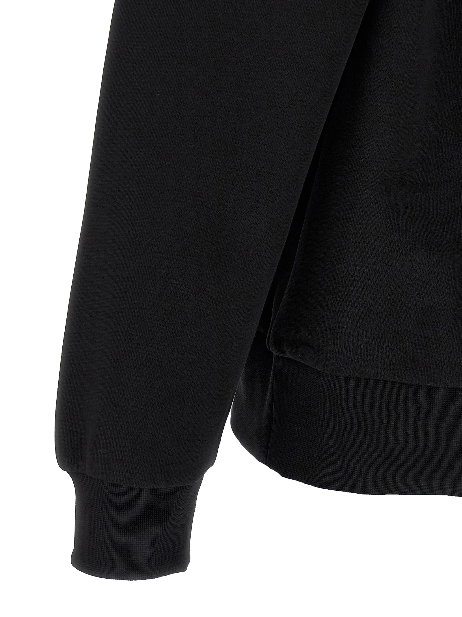 Lacoste Cotton Fleece Sweatshirt — Black, view 4