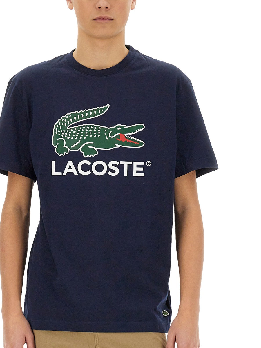 Lacoste Cotton Print T-Shirt — Blue, view 2