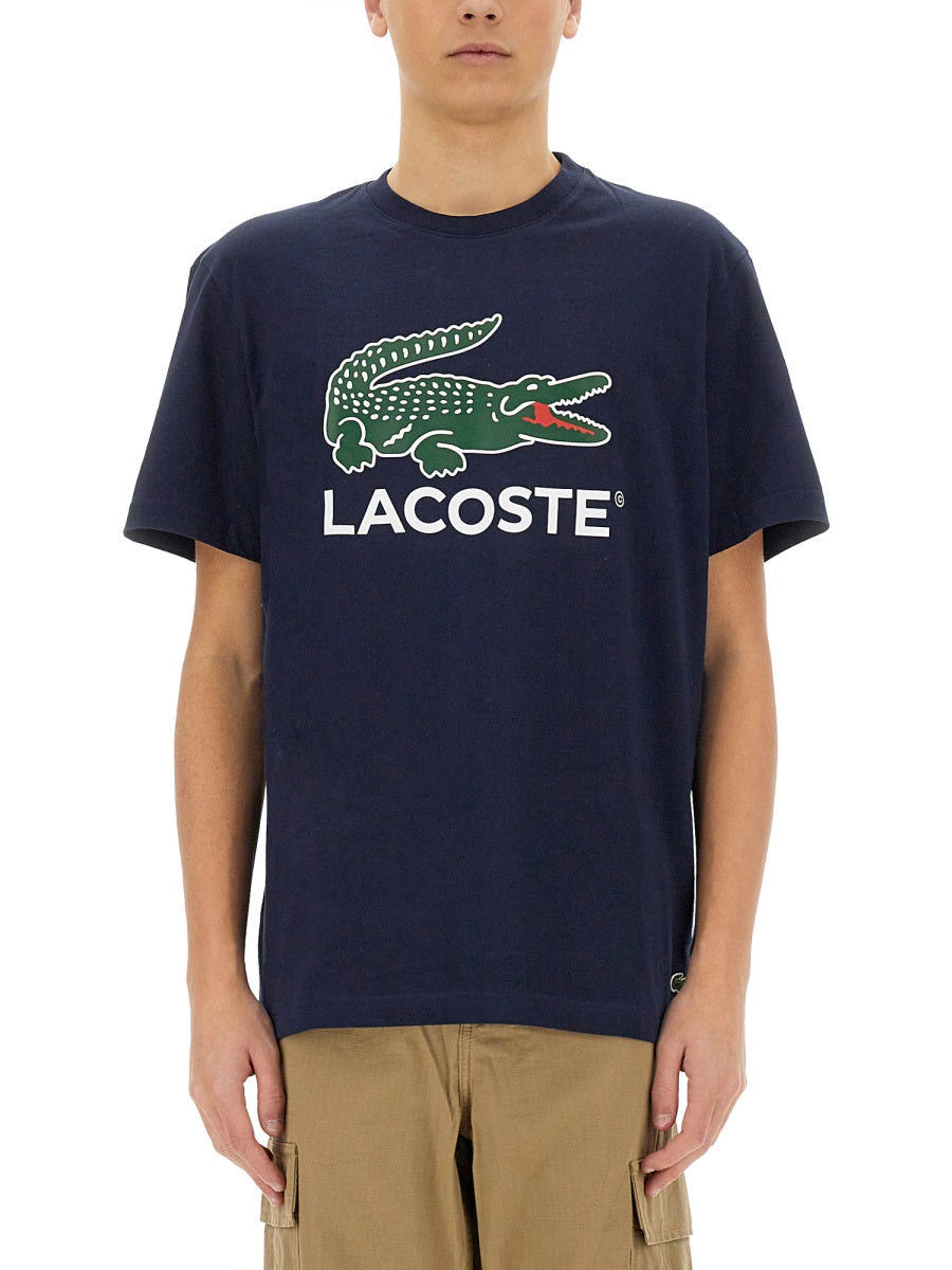 Lacoste Cotton Print T-Shirt — Blue, view 3