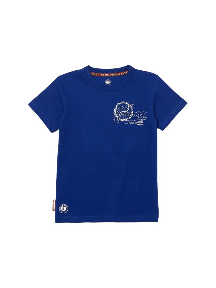 Lacoste Logo-Embroidered Cotton Blend T-Shirt — Blue by Lacoste