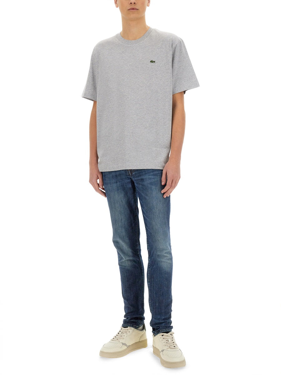 Lacoste Logo-embroidered Cotton T-Shirt — Gray by Lacoste