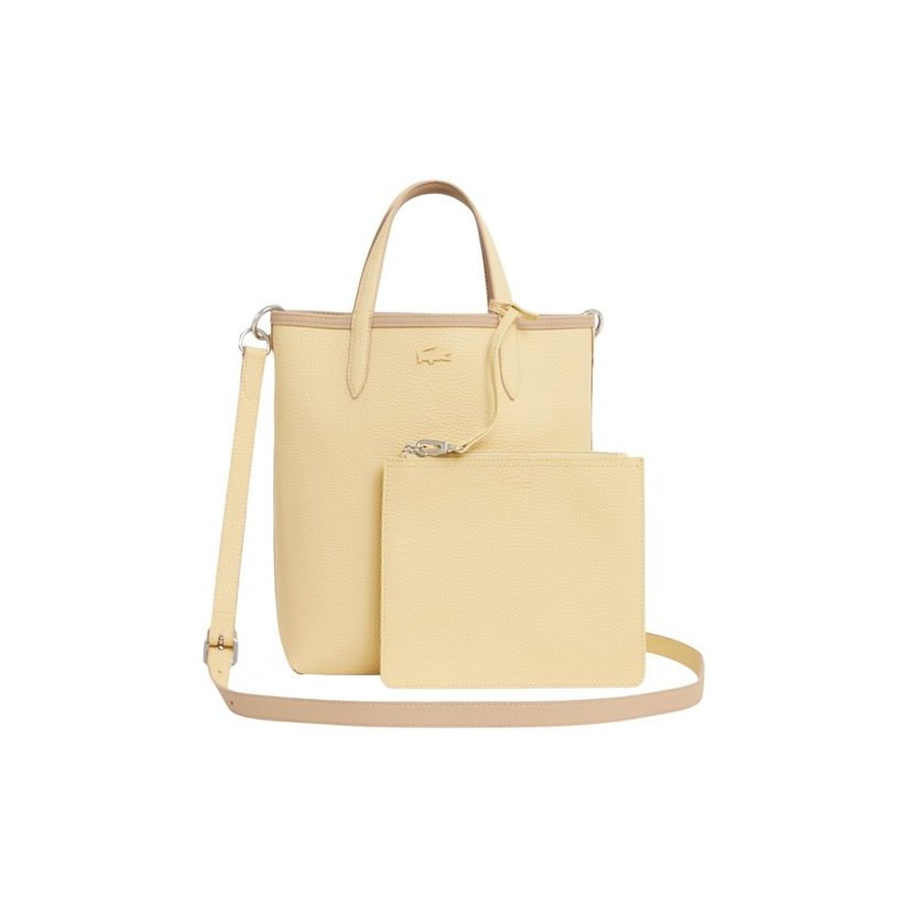 Lacoste Leather Tote Bag — Beige, view 3