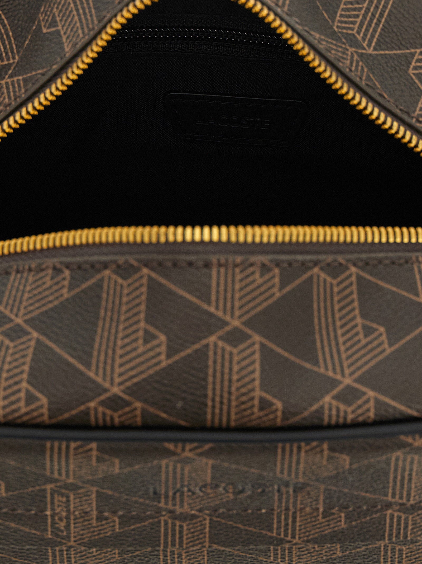 Lacoste Geometric Monogram Canvas Travel Wallet — Black, view 4