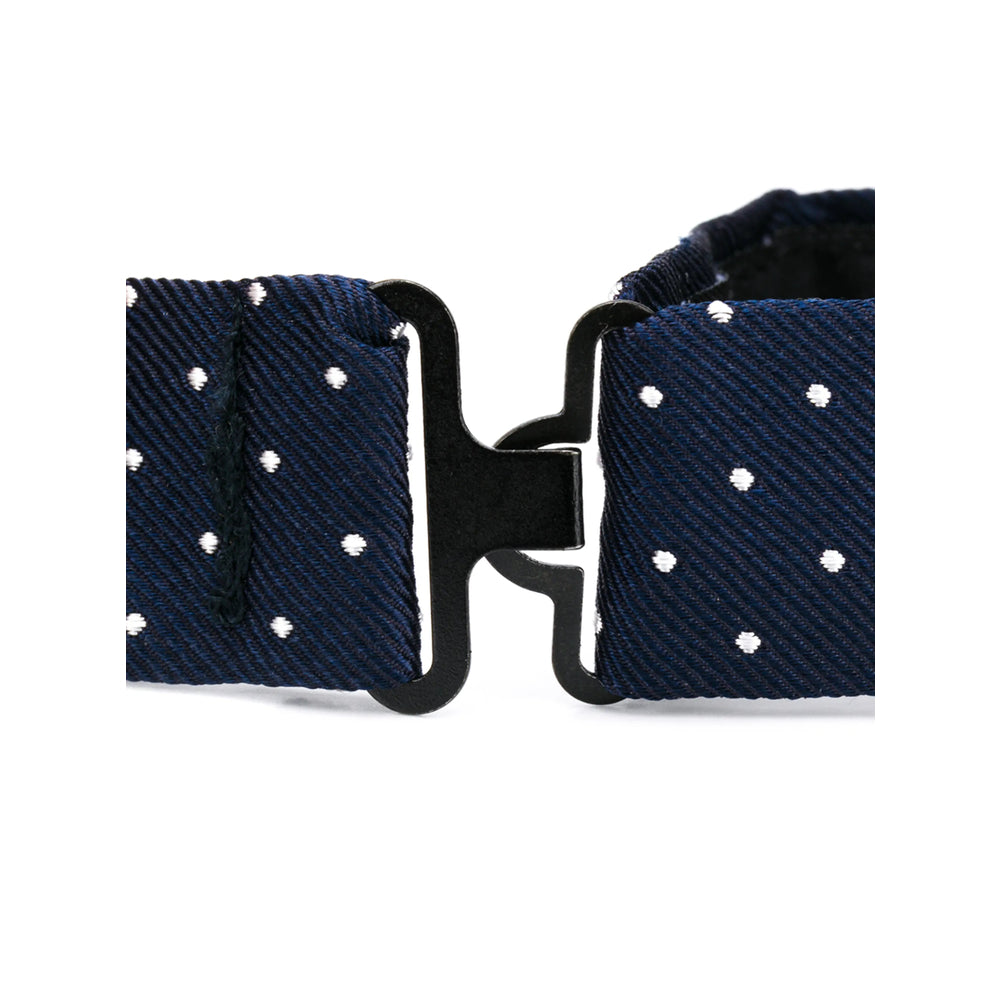Lady Anne Jacquard Silk Bow Tie — Navy, view 2