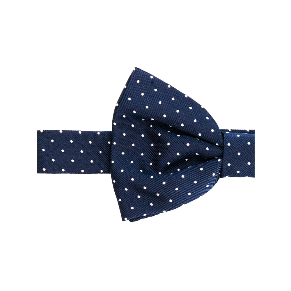 Lady Anne Jacquard Silk Bow Tie — Navy, view 3