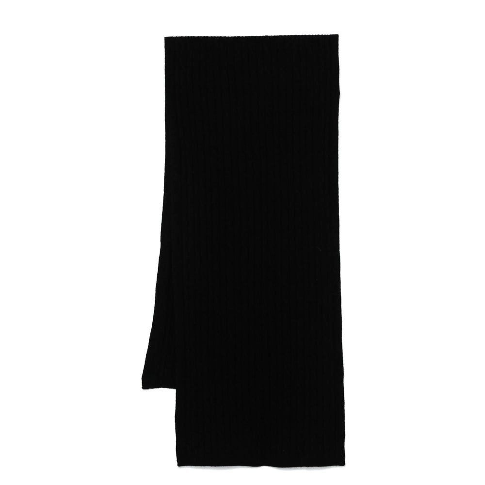 Lady Anne Cable Knit Cashmere Scarf — Black by Lady Anne