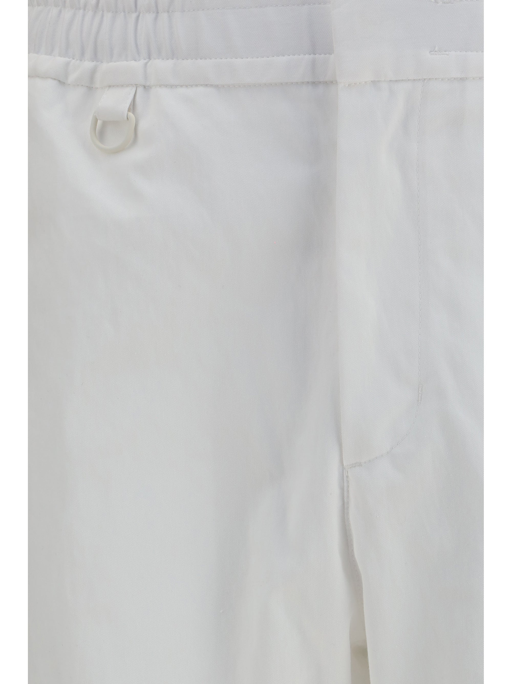 Laminar Elasticated Waist Cotton Twill Trousers — White by Laminar