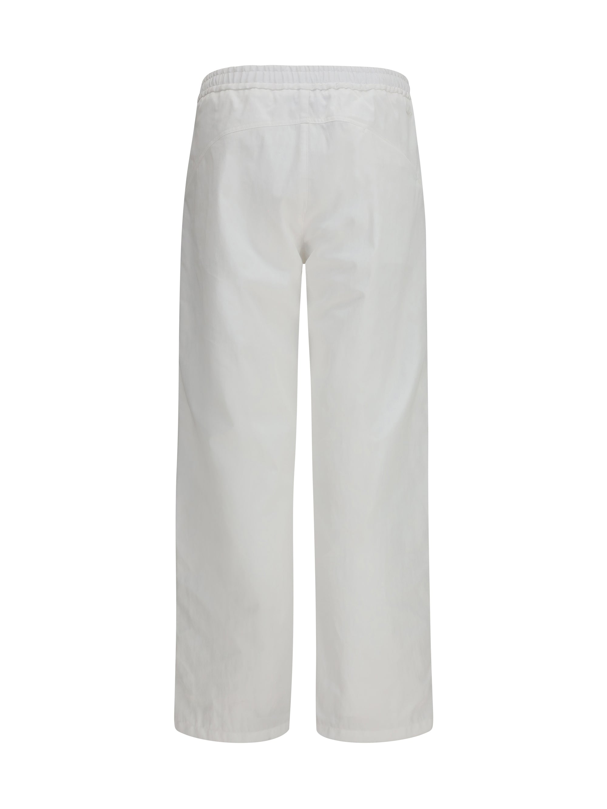 Laminar Elasticated Waist Cotton Twill Trousers — White, view 2