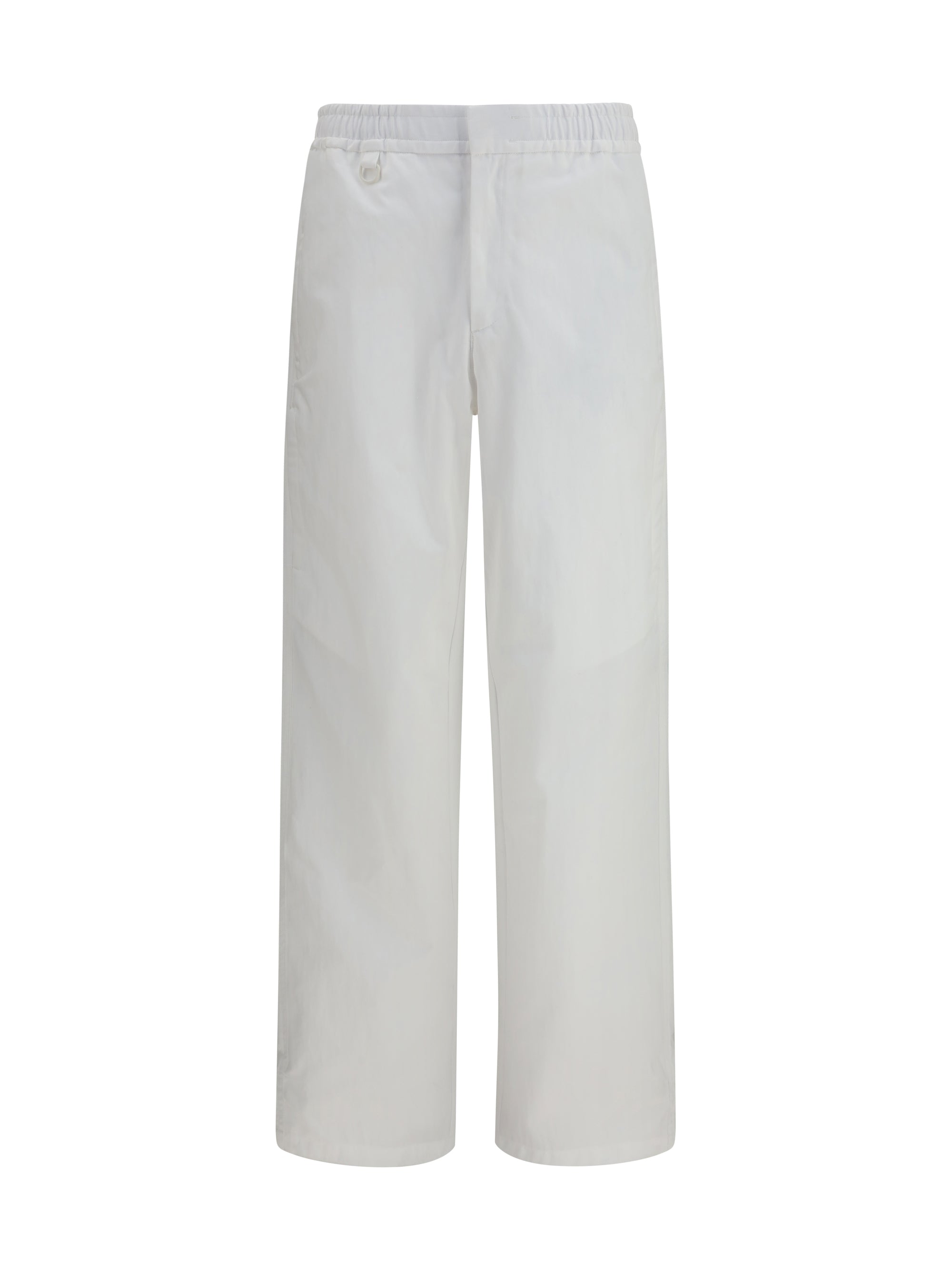 Laminar Elasticated Waist Cotton Twill Trousers — White, view 3
