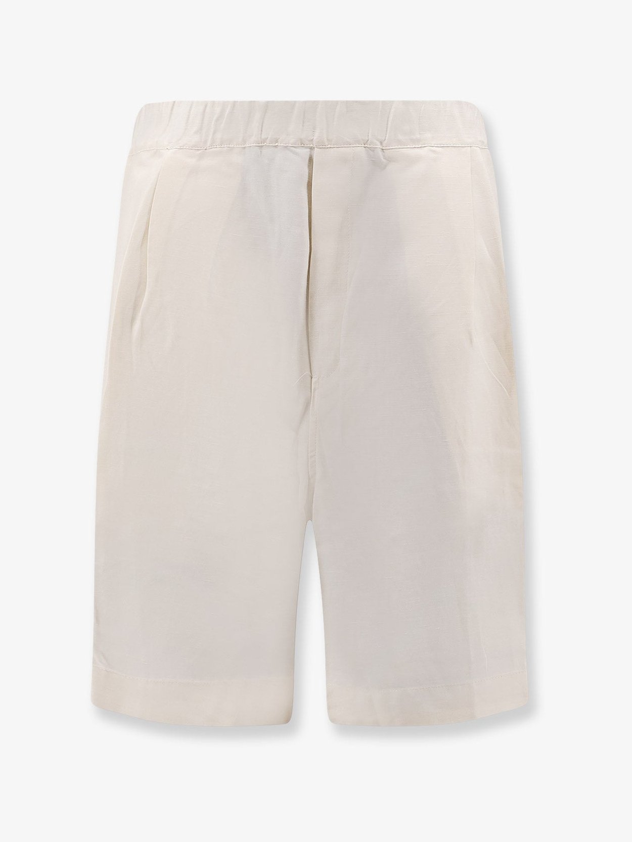 Laneus Viscose and Linen Bermuda Shorts — Beige by Laneus
