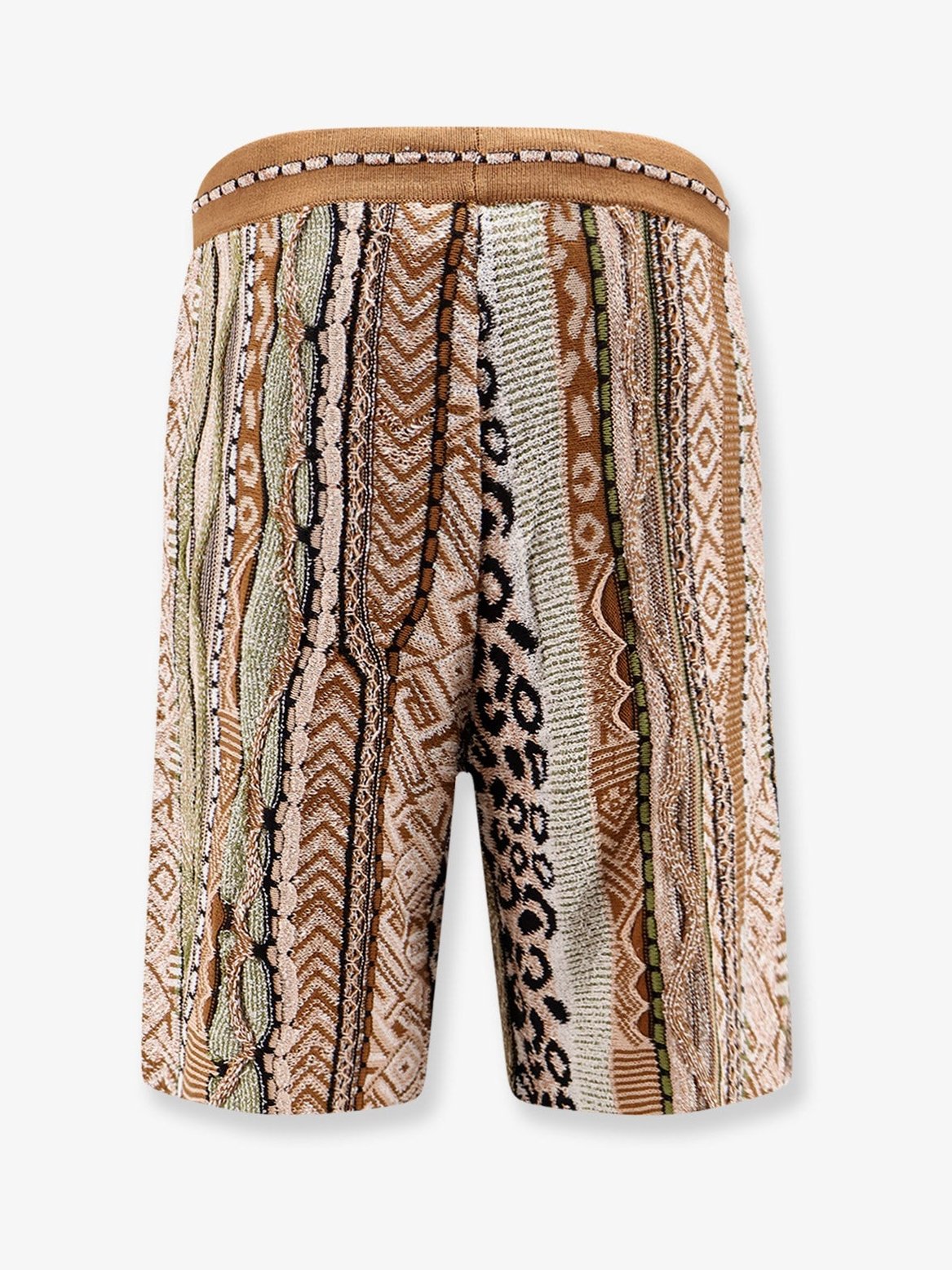 Laneus Geometric-Patterned Cotton Blend Bermuda Shorts — Multicolor, view 2