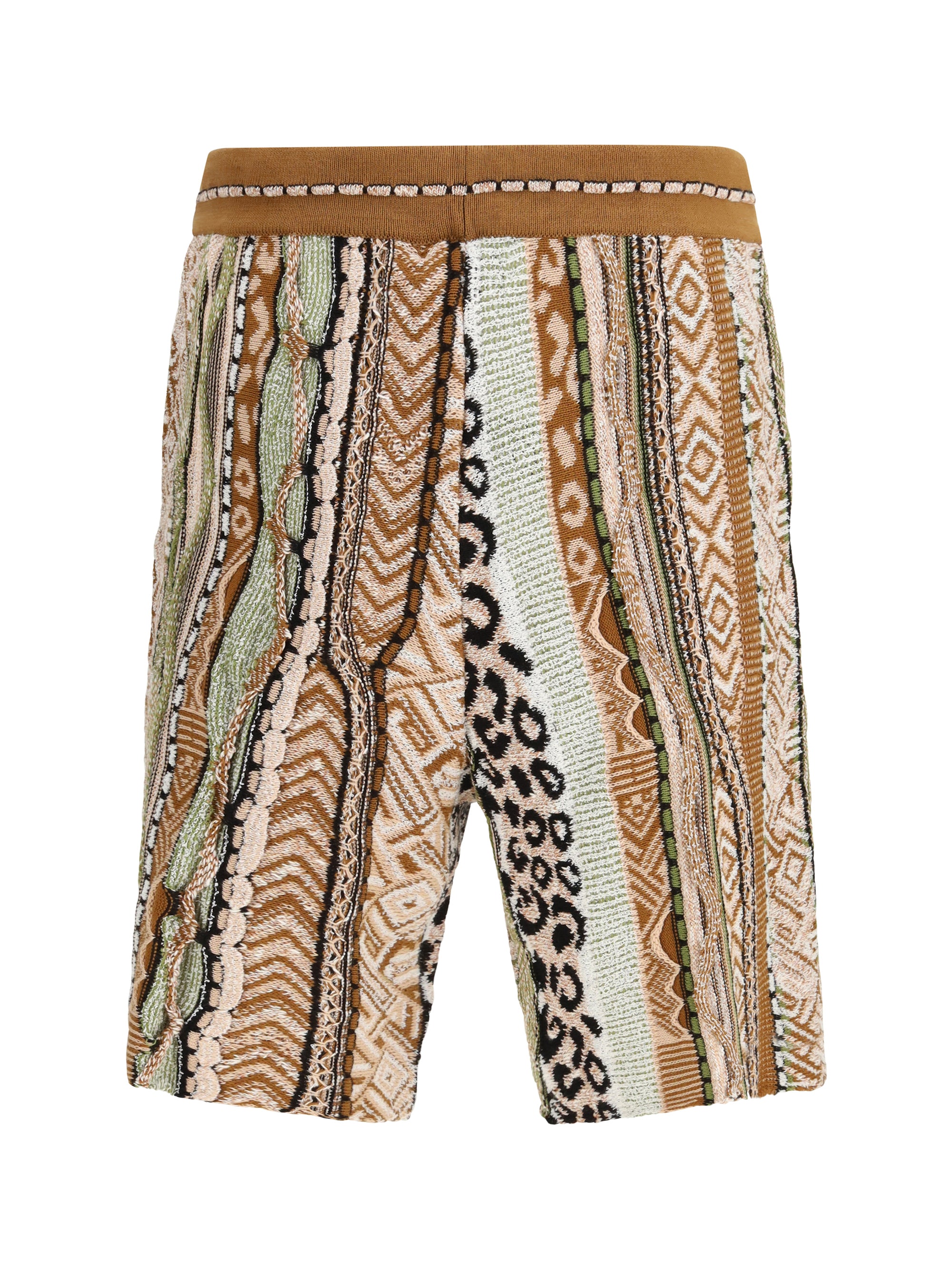 Laneus Geometric-Patterned Cotton Blend Bermuda Shorts — Multicolor, view 2