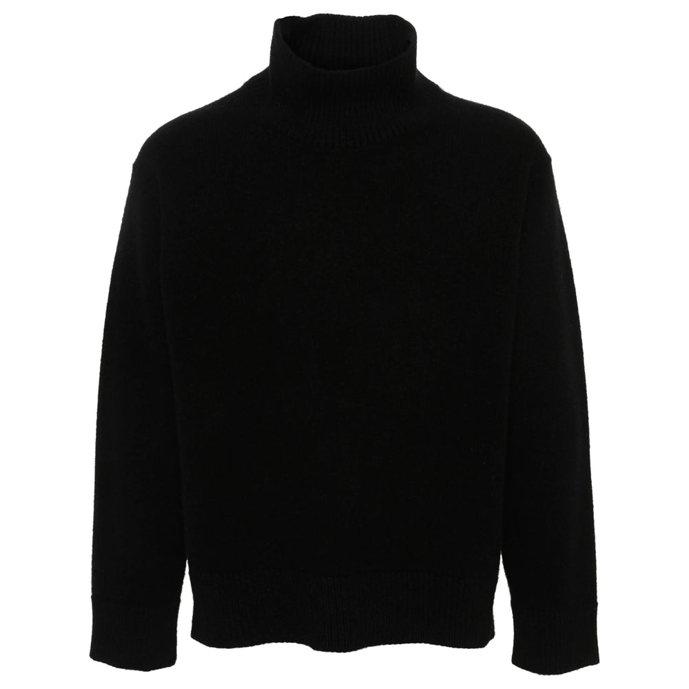 Laneus Fisherman's Knit Wool-Angora Sweater — Black by Laneus