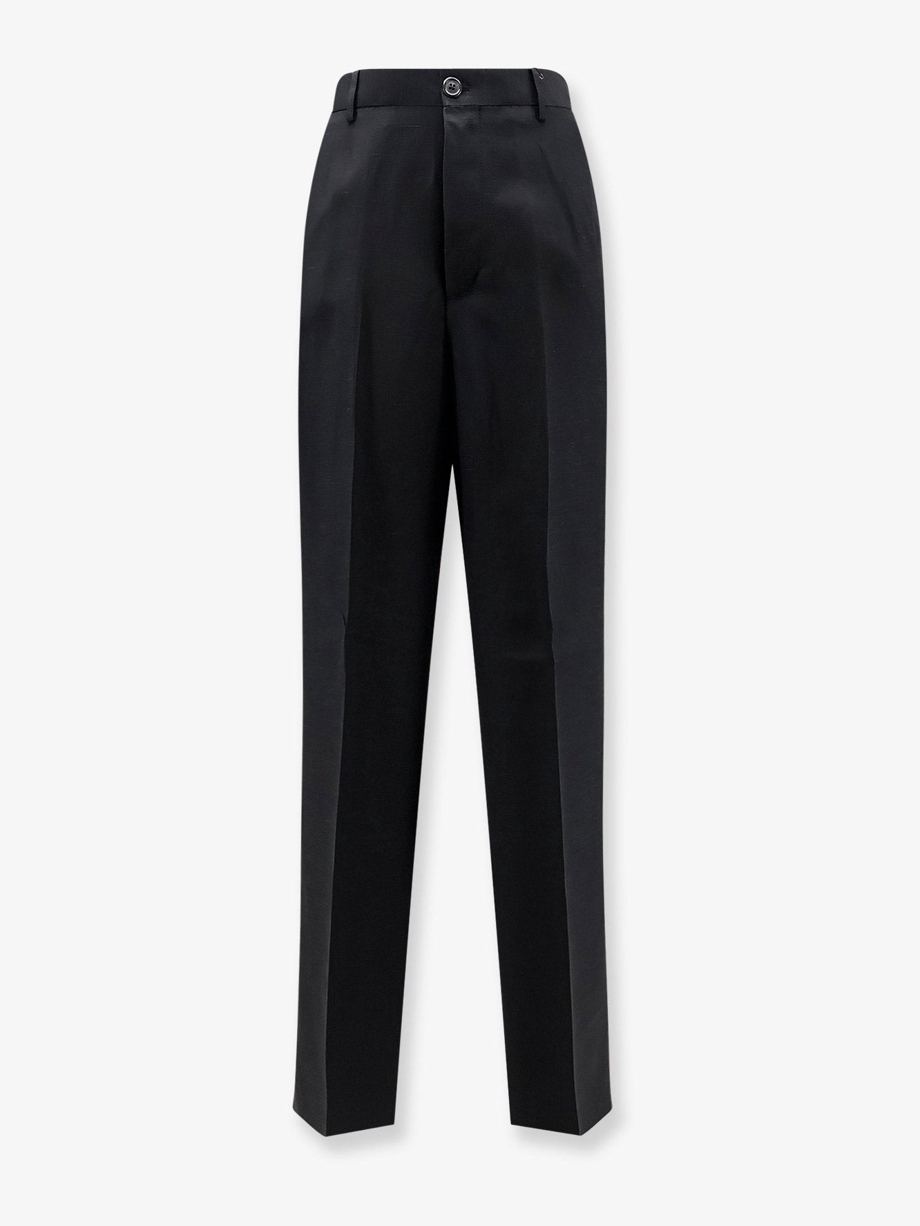 Laneus Viscose-Linen Wide-Leg Trousers — Black by Laneus