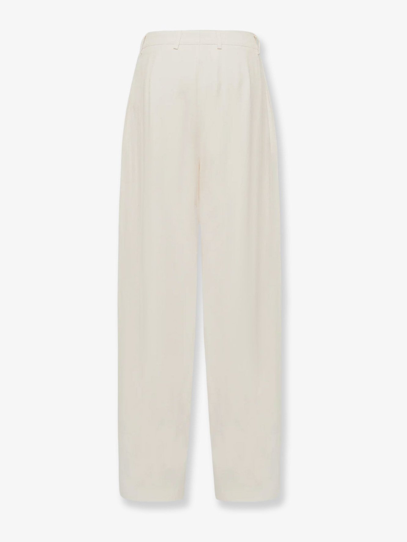 Laneus Viscose Blend Trousers — White, view 2