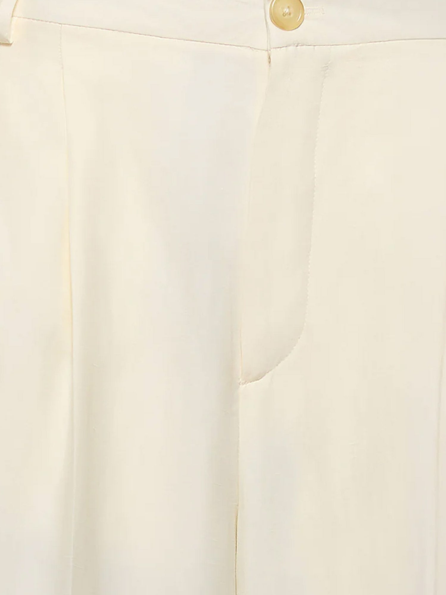 Laneus Viscose Blend Trousers — White, view 3