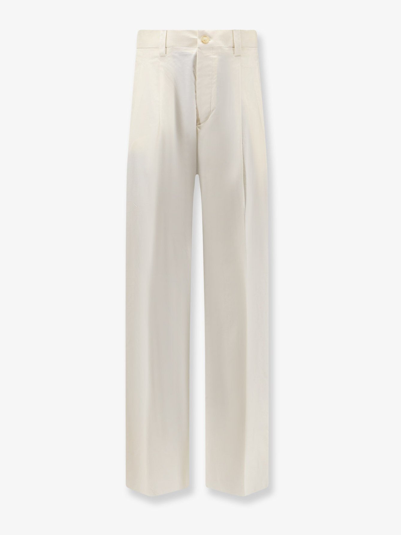 Laneus Stretch Cotton Trousers — White by Laneus