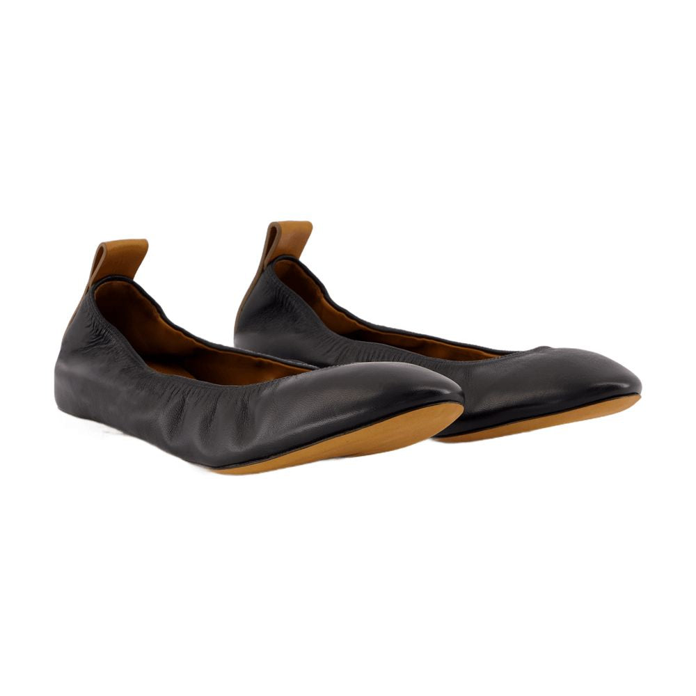 Lanvin Leather Lambskin Ballerina — Black, view 3