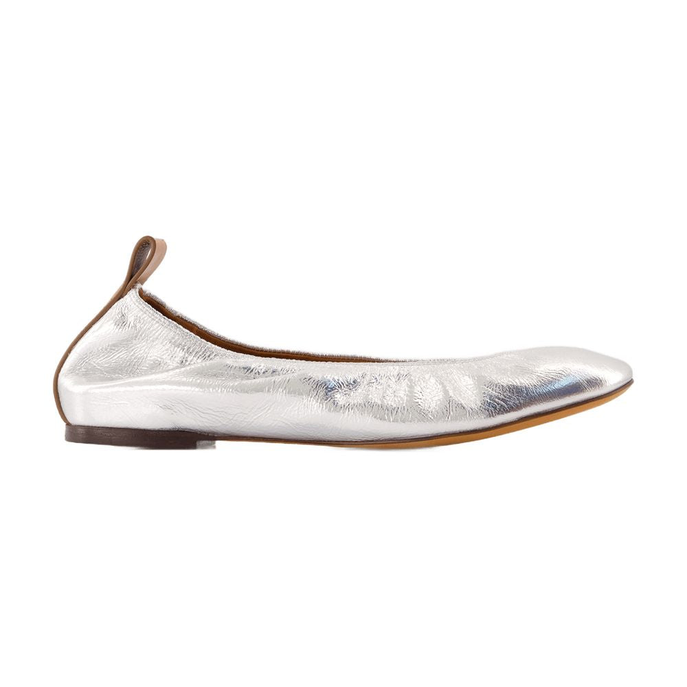 Lanvin Metallic Goatskin Ballerina Flat — Silver, view 2