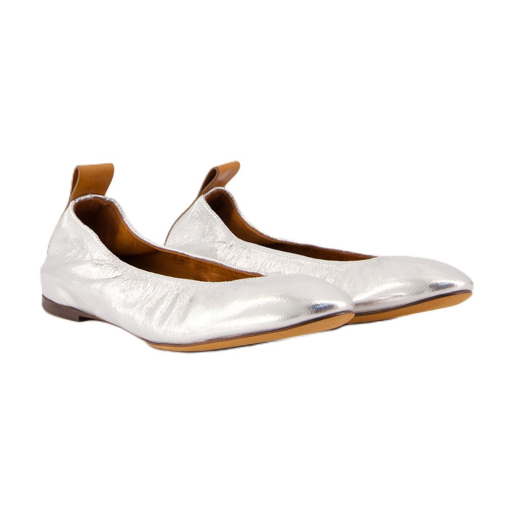 Lanvin Metallic Goatskin Ballerina Flat — Silver, view 3