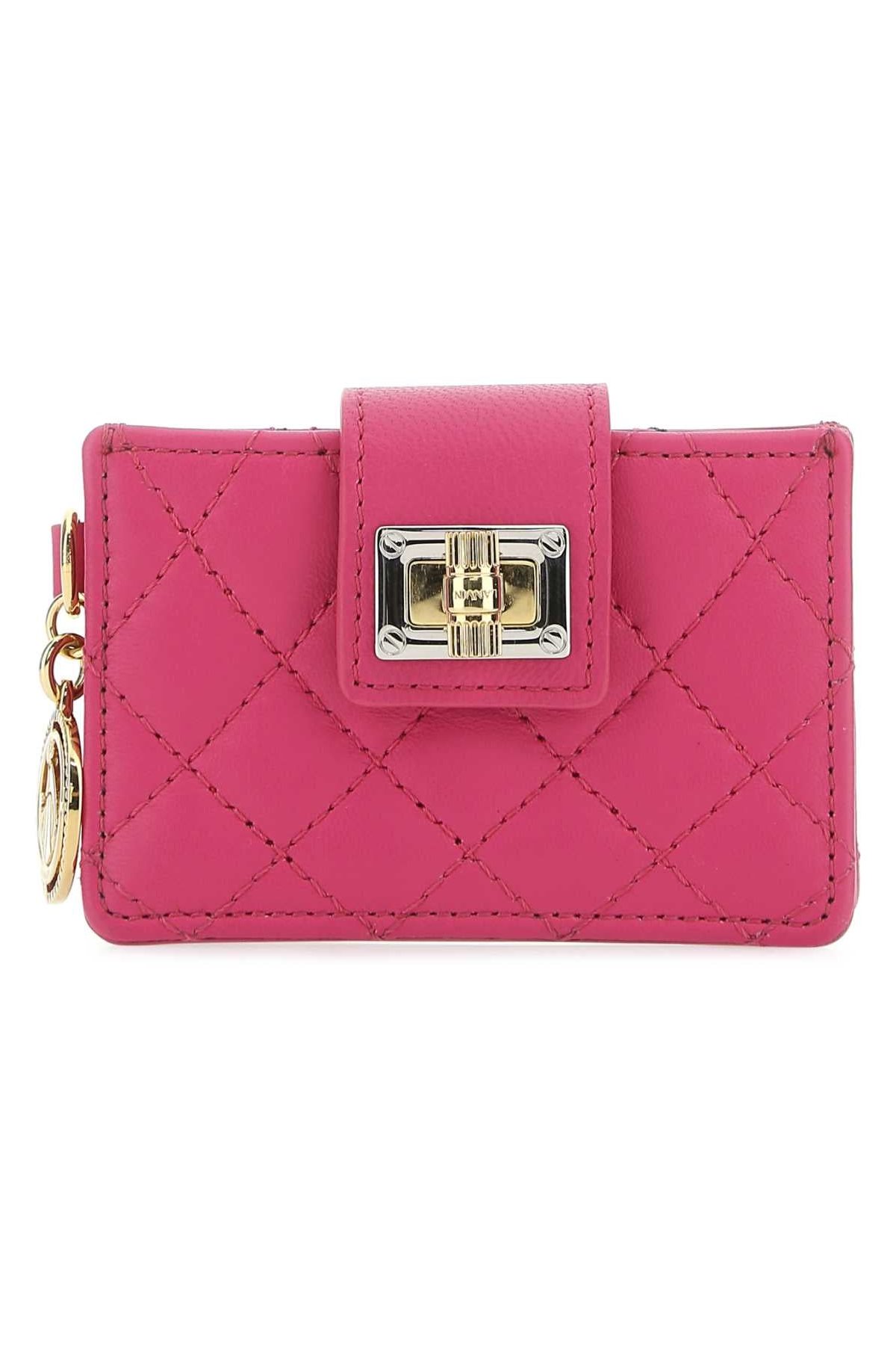 Lanvin Quilted Lamb Leather Card Case — Pink by Lanvin