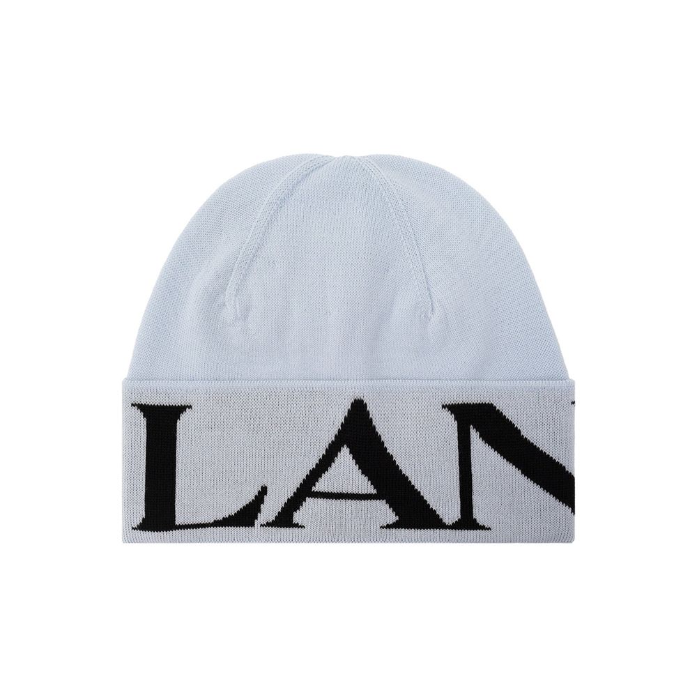 Lanvin LA-8990691000532 Logo-Embroidered Virgin Wool Beanie — Blue by Lanvin