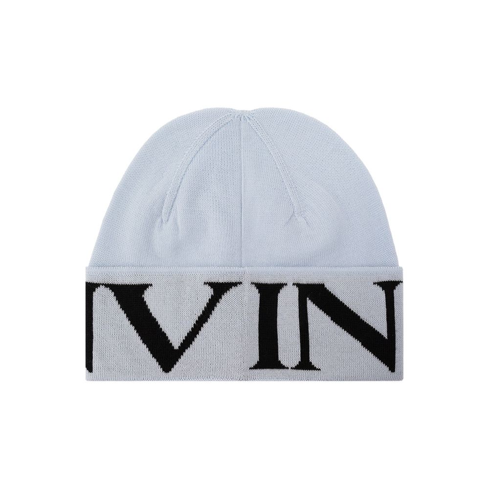 Lanvin LA-8990691000532 Logo-Embroidered Virgin Wool Beanie — Blue, view 2