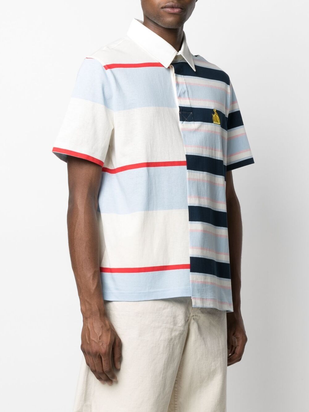 Lanvin Rugby Patchwork Logo Polo Shirt — Multicolor, view 2