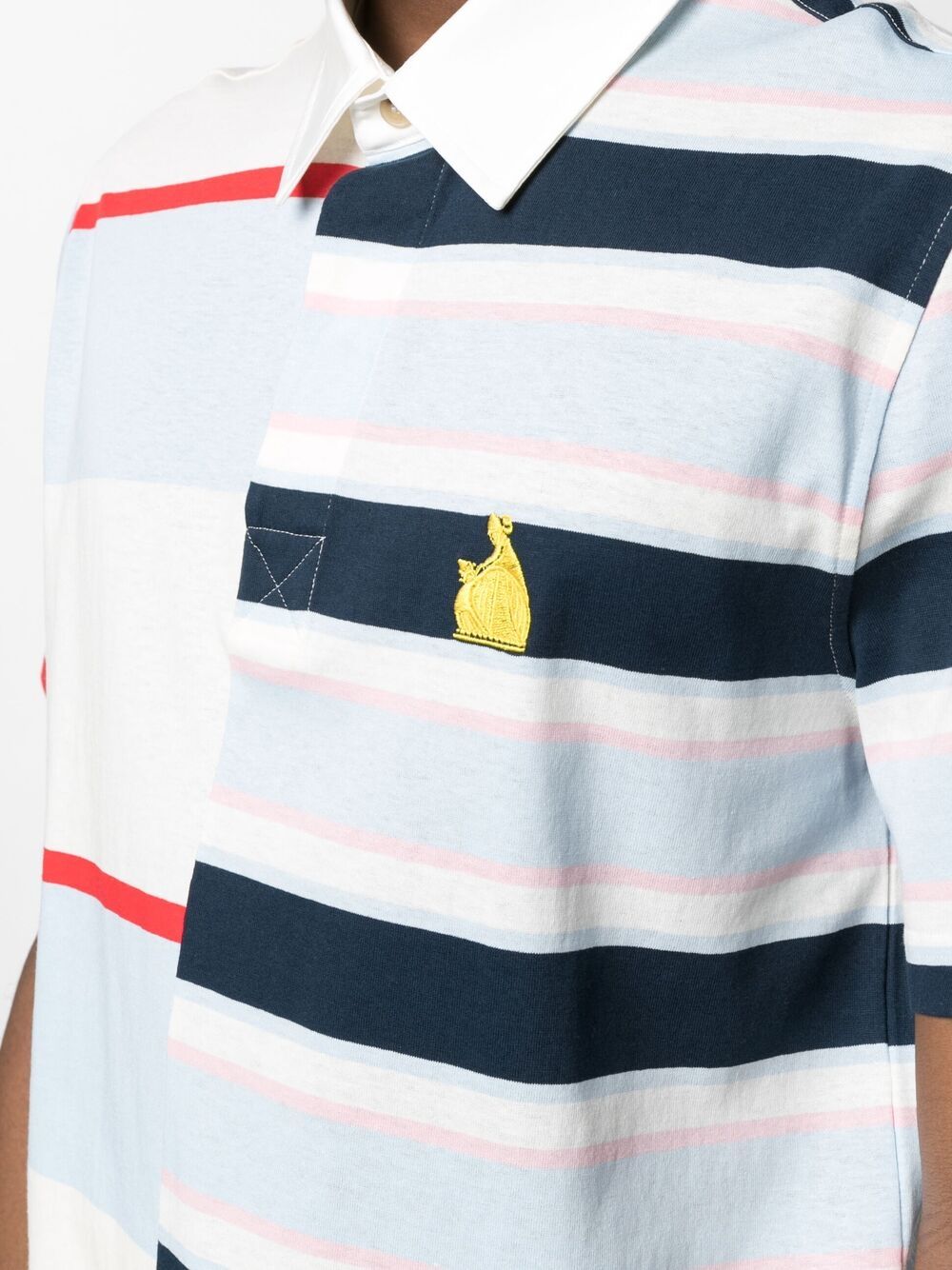 Lanvin Rugby Patchwork Logo Polo Shirt — Multicolor, view 4