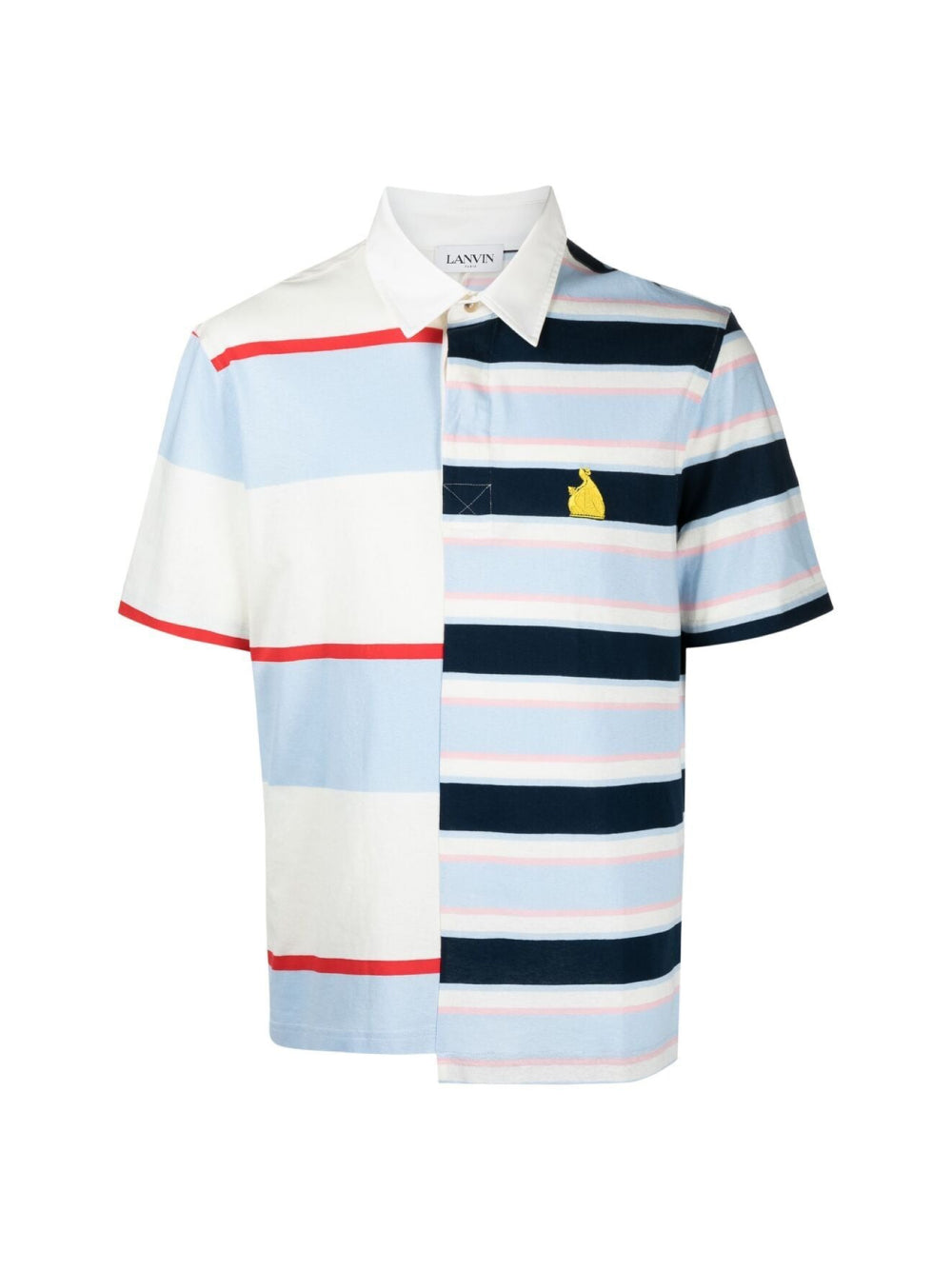 Lanvin Rugby Patchwork Logo Polo Shirt — Multicolor, view 5