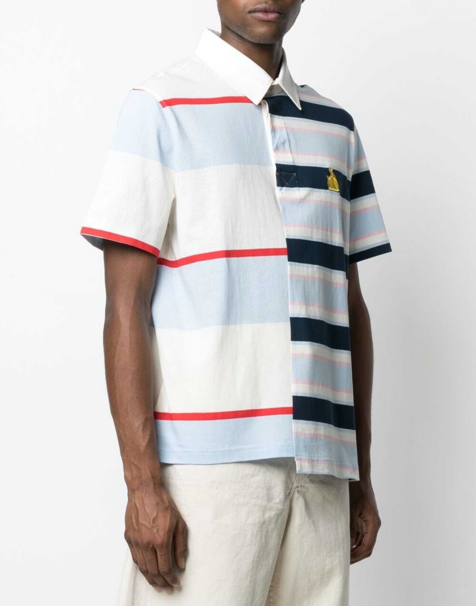 Lanvin Rugby Patchwork Logo Polo Shirt — Multicolor, view 6
