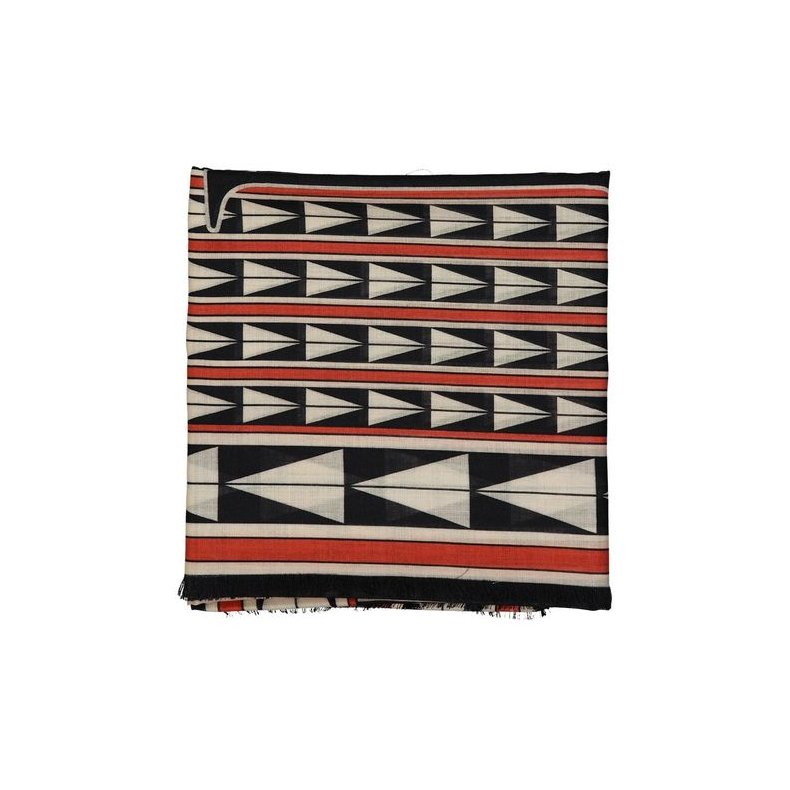 Lanvin Geometric Wool Scarf — Black by Lanvin