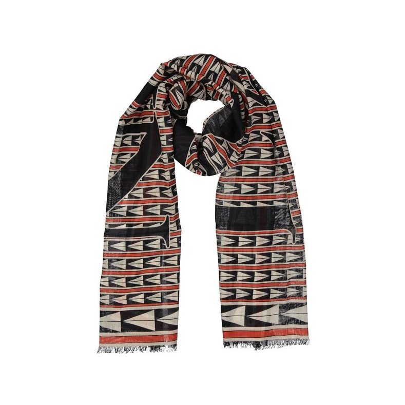 Lanvin Geometric Wool Scarf — Black, view 2