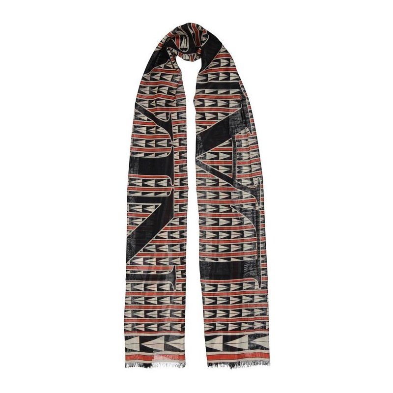 Lanvin Geometric Wool Scarf — Black, view 4