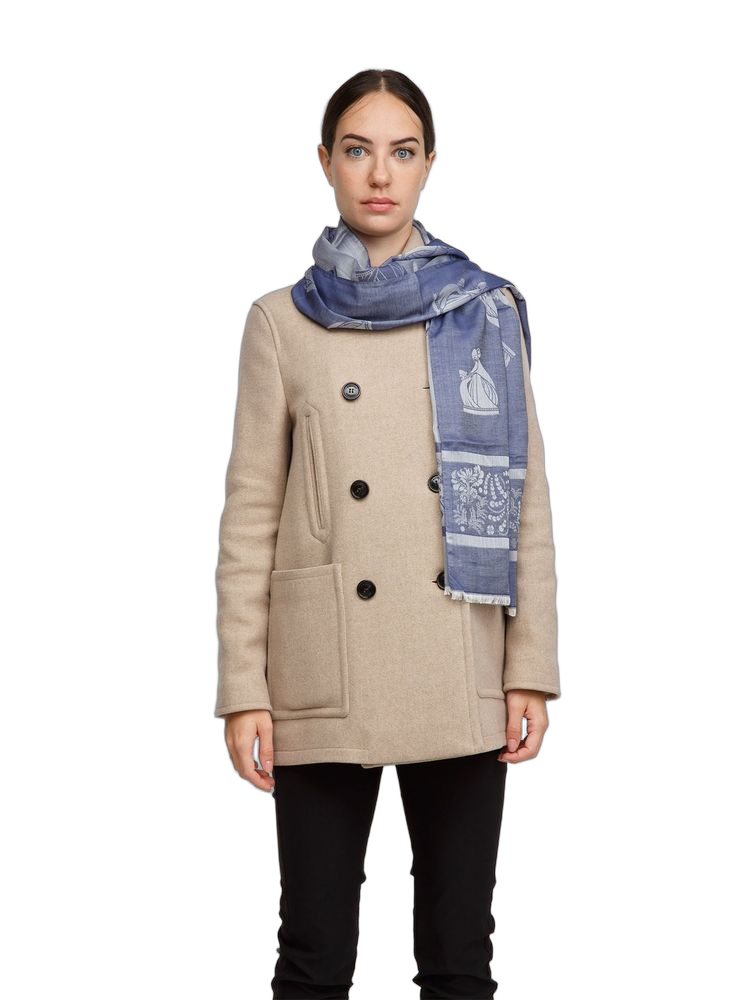 Lanvin Printed Modal and Wool Scarf — Blue by Lanvin