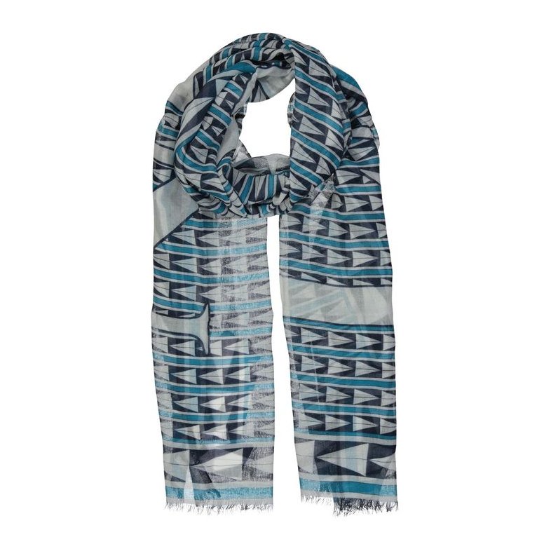 Lanvin Geometric Wool Scarf — Blue, view 4