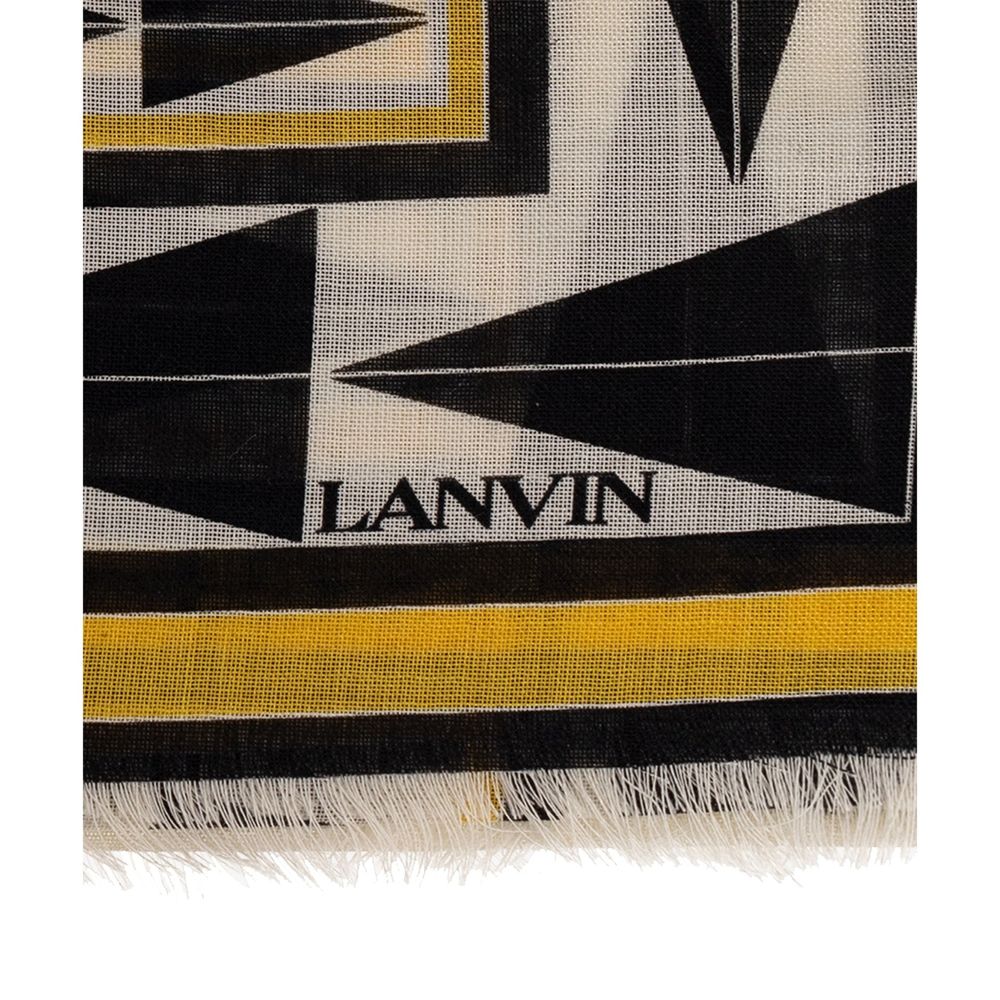Lanvin Wool Geometric Scarf — Multicolor, view 4