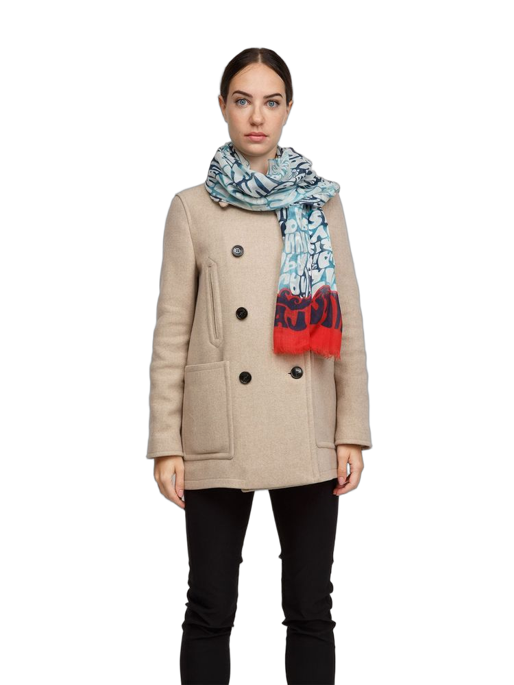 Lanvin Wool-Blend Print Scarf — Red by Lanvin