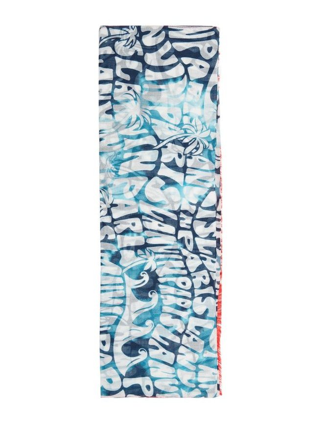 Lanvin Wool-Blend Print Scarf — Red, view 3