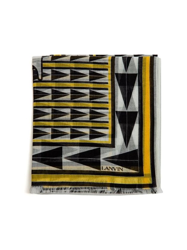 Lanvin Geometric Wool Scarf — Yellow by Lanvin