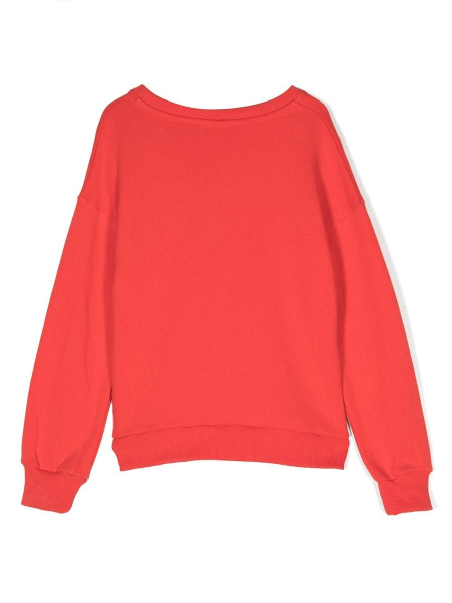 Lanvin Logo Cotton Sweatshirt — Red, view 3