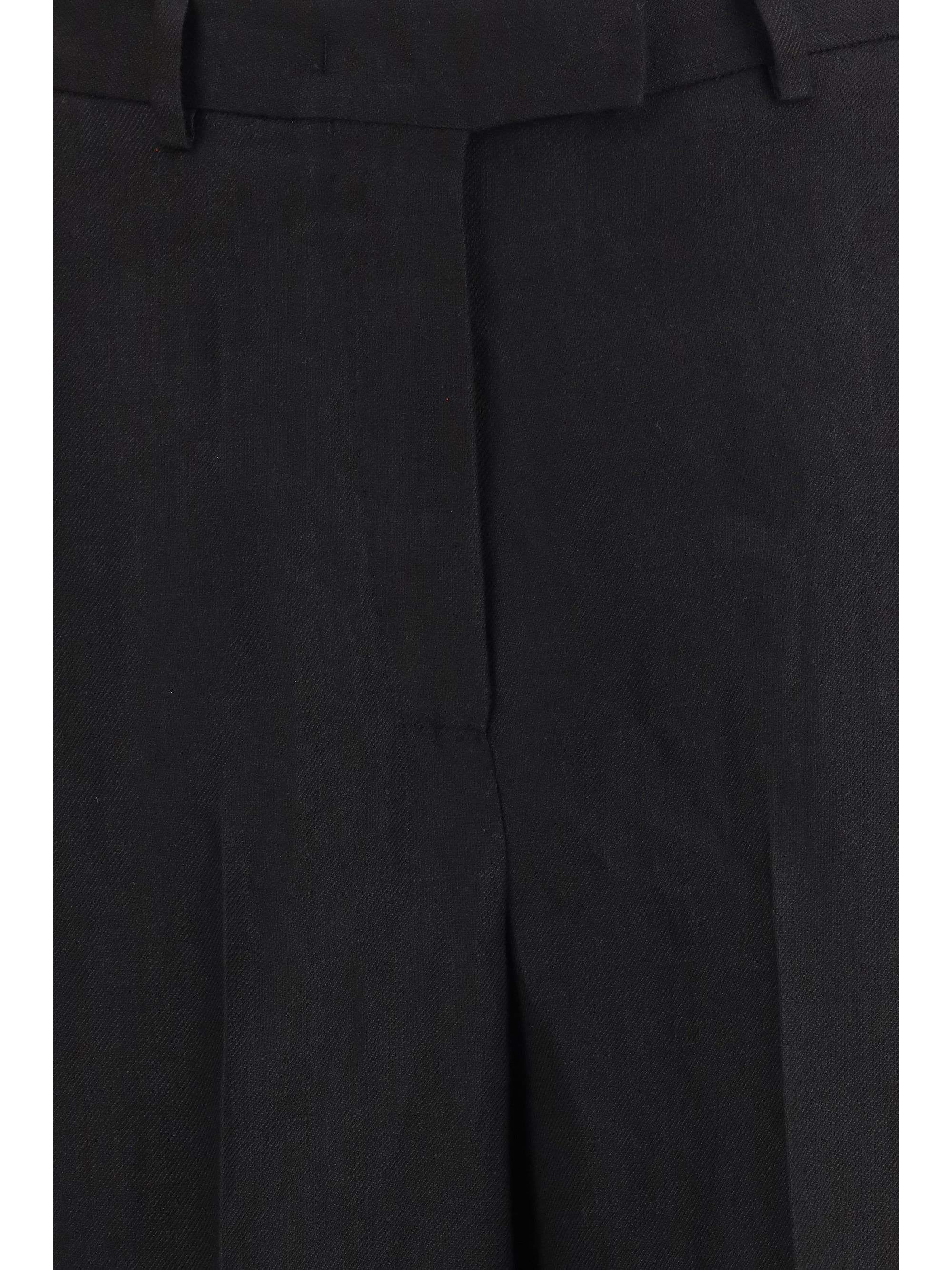 Lardini Pleated Twill Bermuda Shorts — Black, view 3