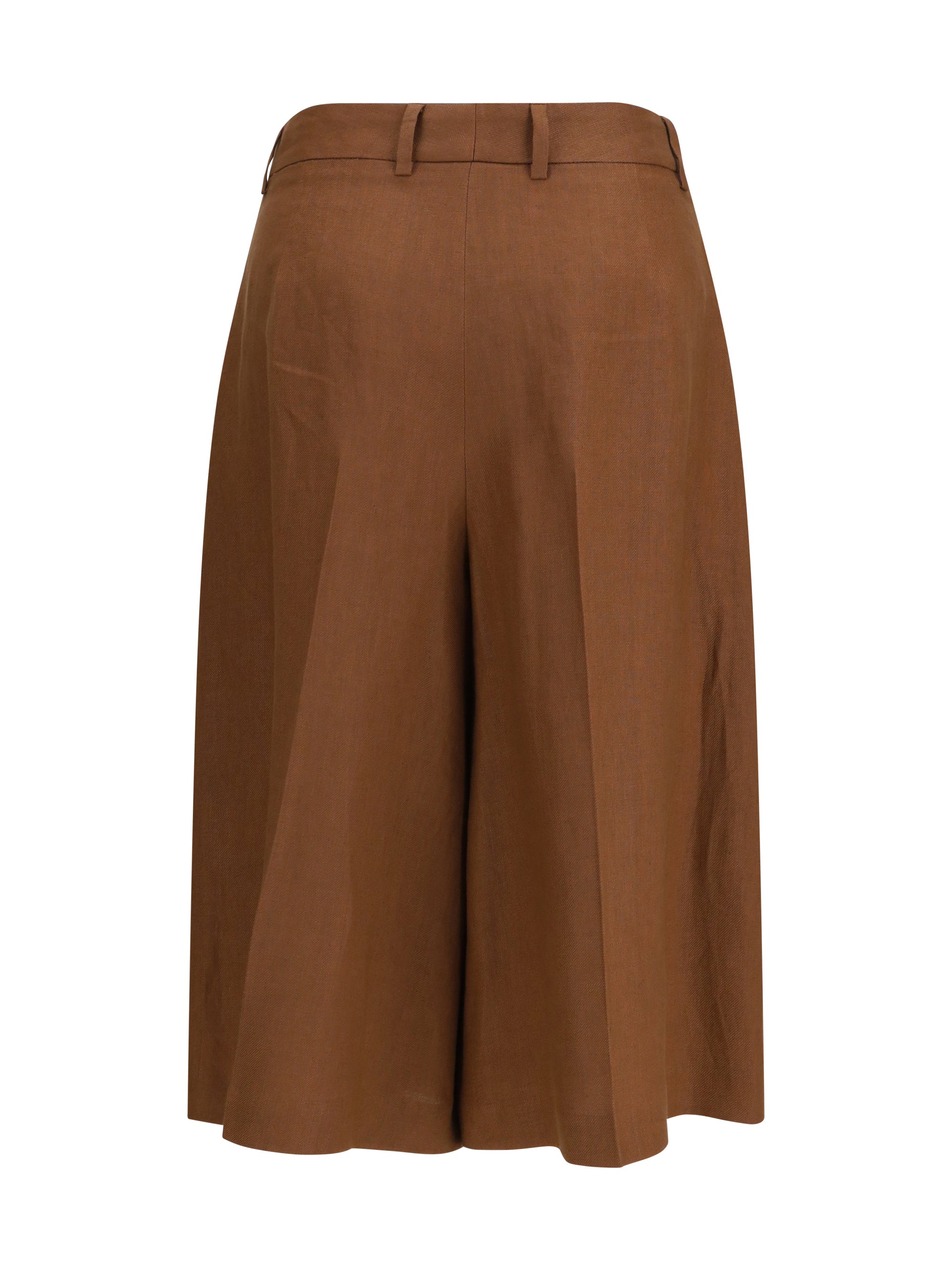 Lardini Pleated Twill Bermuda Shorts — Brown by Lardini