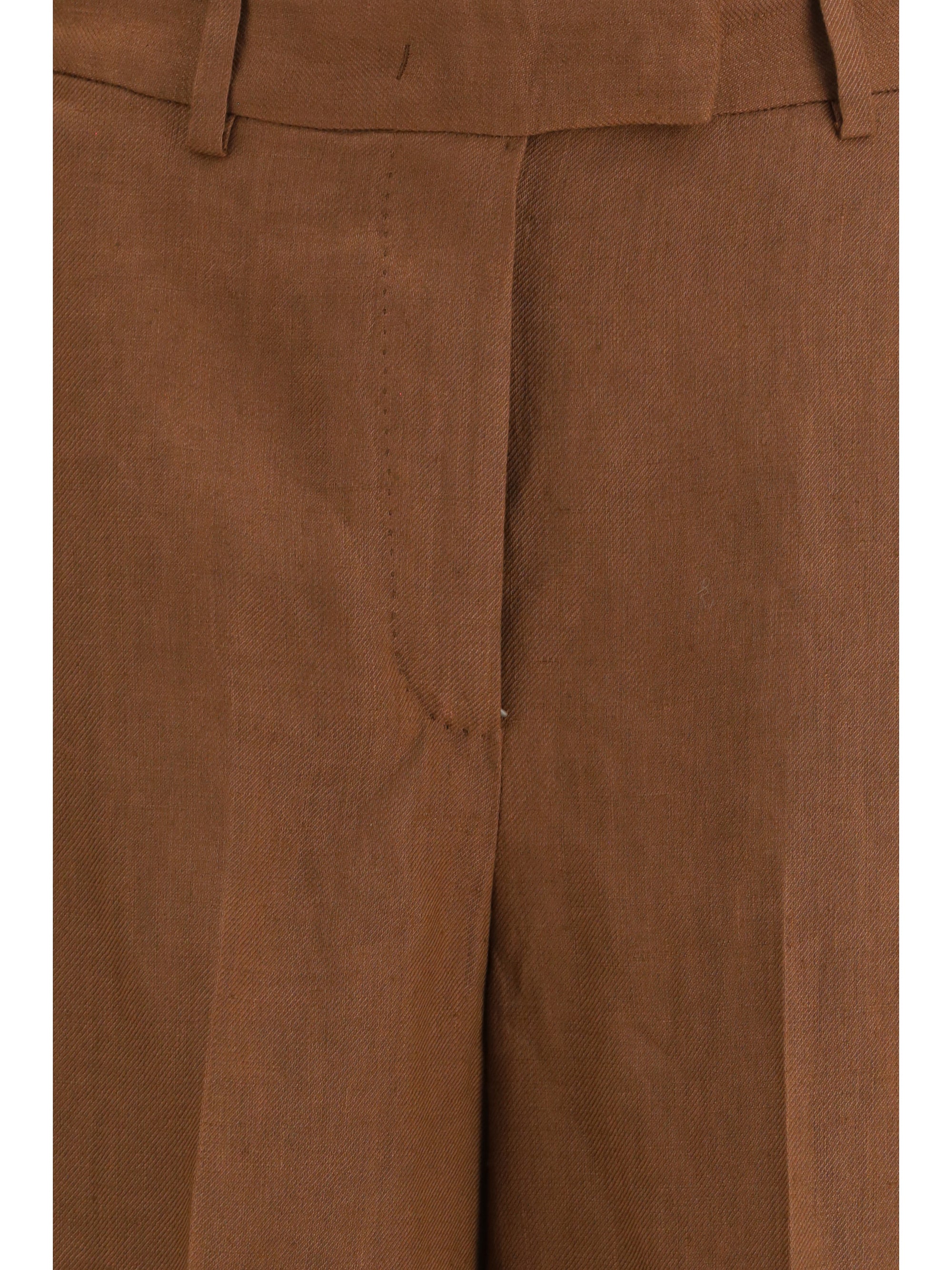Lardini Pleated Twill Bermuda Shorts — Brown, view 3